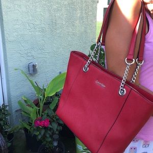 Calvin Klein Red Shoulder Bag. Like New
